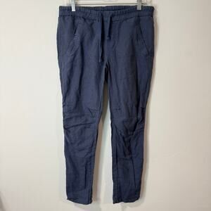 James Perse Soft Drape Utility Pant Linen Blue 2 (Medium) Pull On